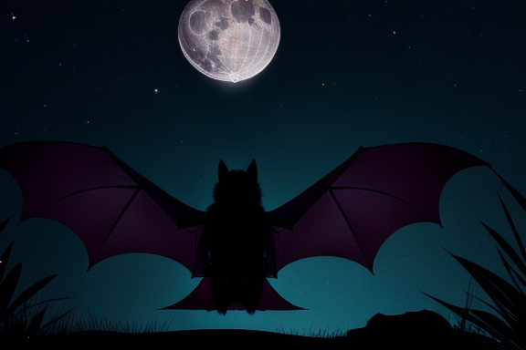 Person observing a bat flying in the night sky