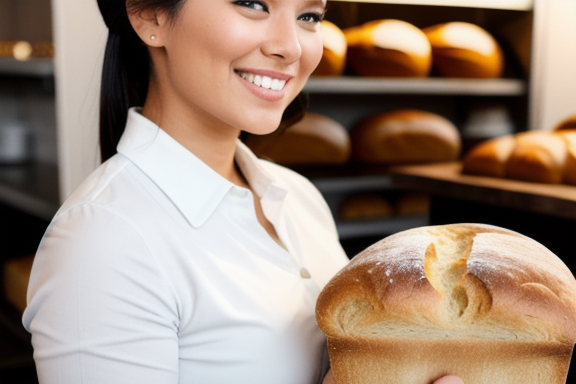 Person holding a loaf of bread