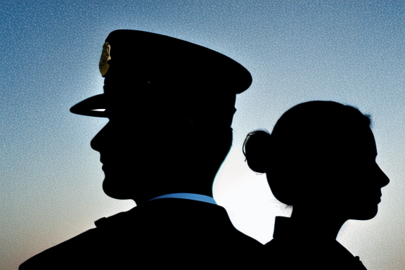 A person reflecting on their dreams with a police officer silhouette in the background