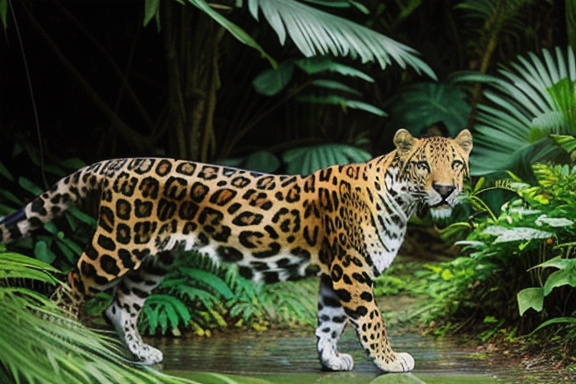 Jaguar in the rainforest