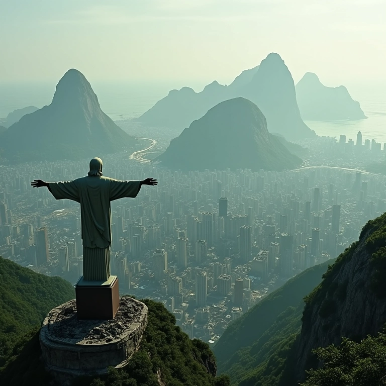 Apocalipse zumbi no Rio de Janeiro, Cristo Redentor destruído, sonho apocalíptico.