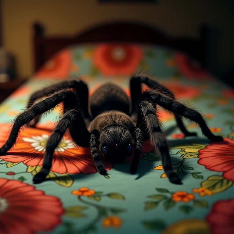 Aranha caranguejeira na cama, invasão de privacidade.