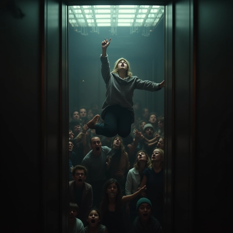 Elevador caindo, pessoas gritando, perdas e fracassos.