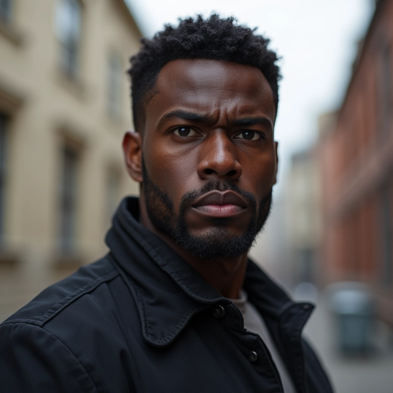 Homem negro protegendo, simbolizando segurança e apoio nos sonhos.