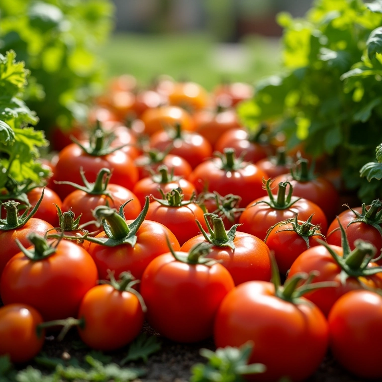 Horta cheia de legumes e verduras, representando fartura e saúde.
