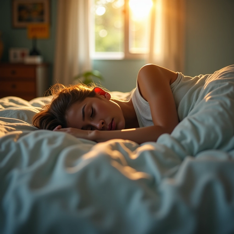 Imagem de um quarto com uma pessoa dormindo e a cama levemente molhada, representando o tema de sonhar com xixi na cama.