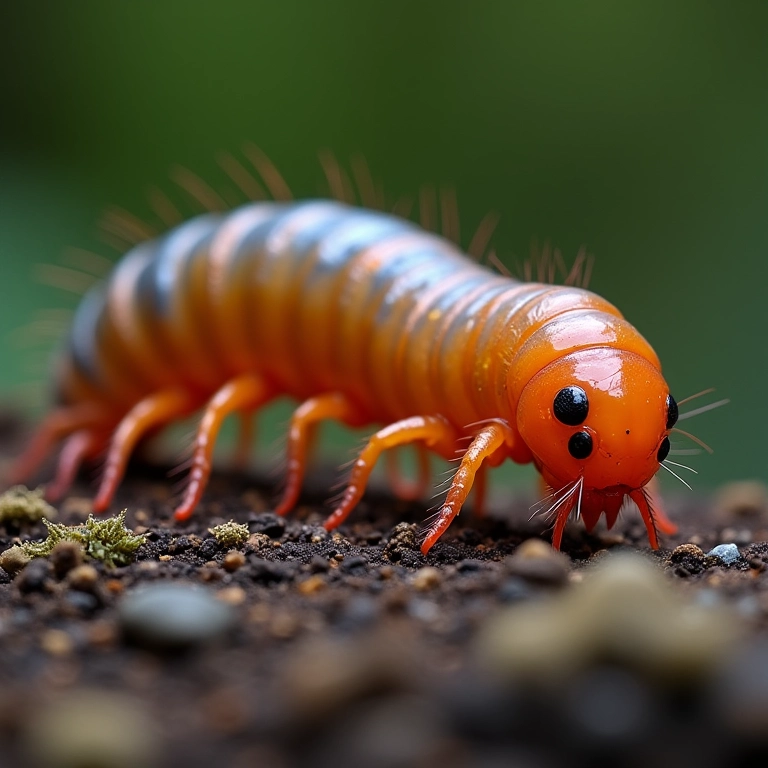 Lacraia trocando de pele, simbolizando transformação e renovação.