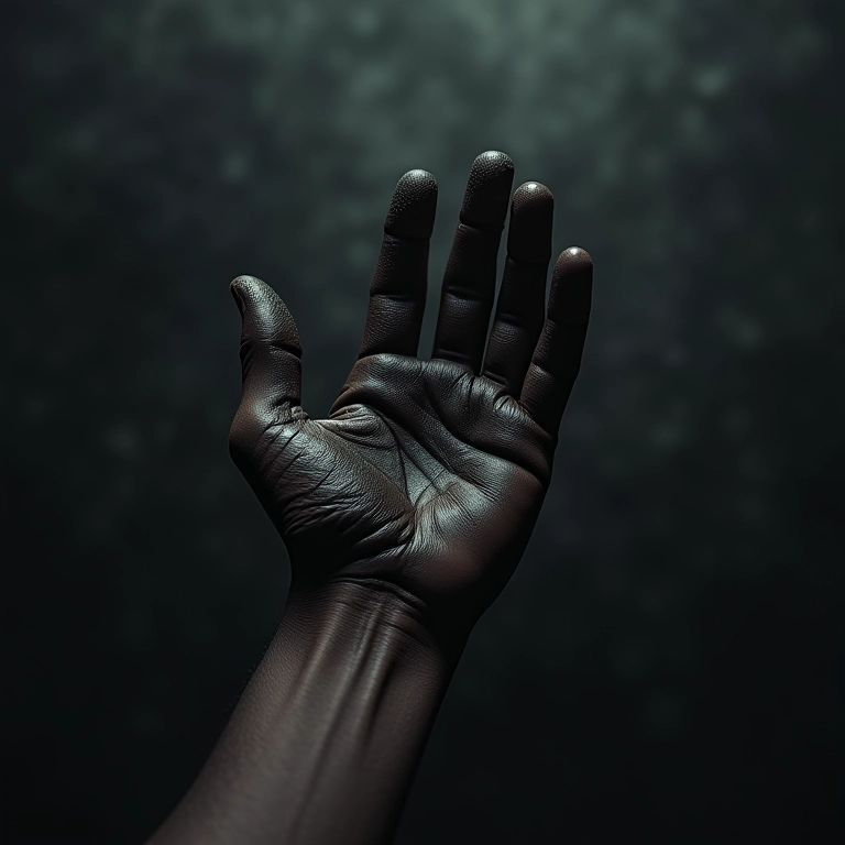 Mão tocando barro sujo e escuro, simbolizando desafios.