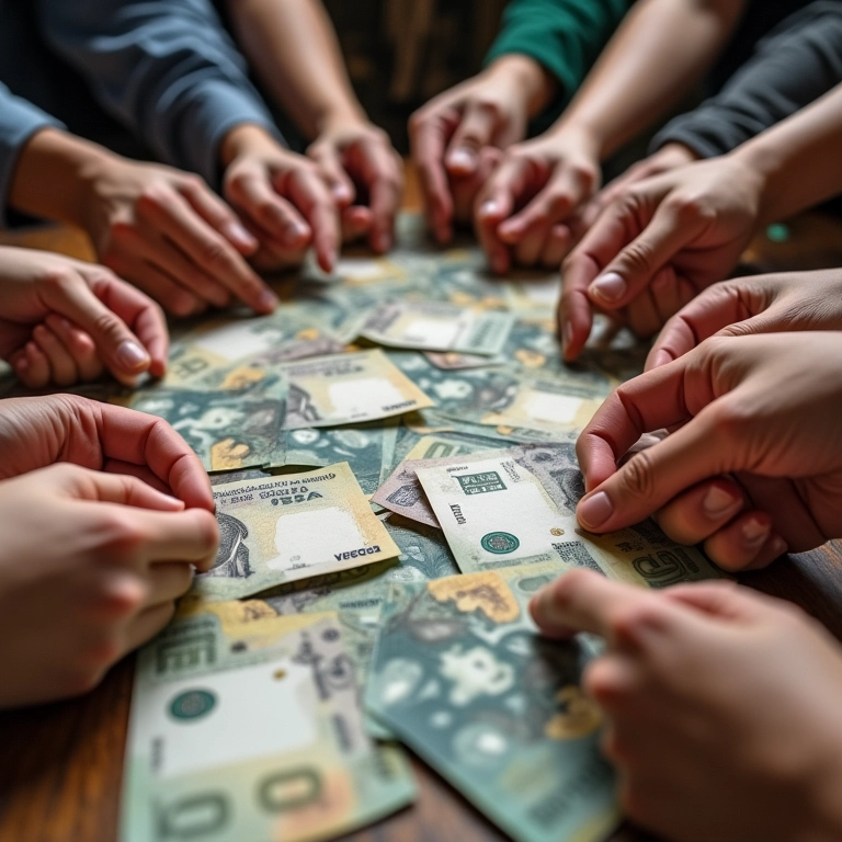 Mãos alcançando notas de Real, simbolizando sonhos financeiros.