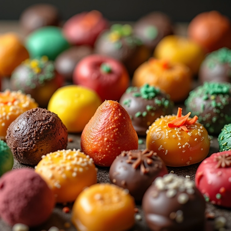 Mesa cheia de doces em excesso, representando os perigos de exagerar nos prazeres da vida.