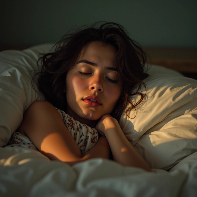 Mulher acorda assustada após sonhar com cobras, quarto decorado em estilo brasileiro.