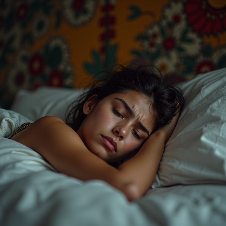 Mulher preocupada na cama, pensando em traição.