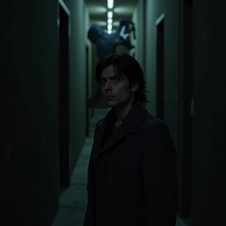 Pessoa assustada sendo ameaçada com uma faca em um beco escuro.