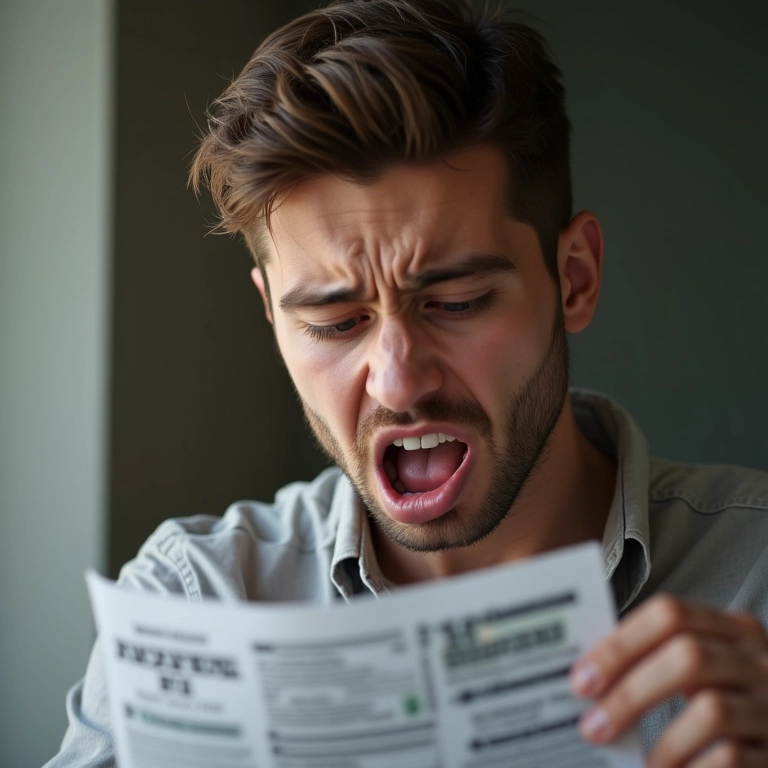 Pessoa preocupada com contas, dente caindo. Sonho com dentes.