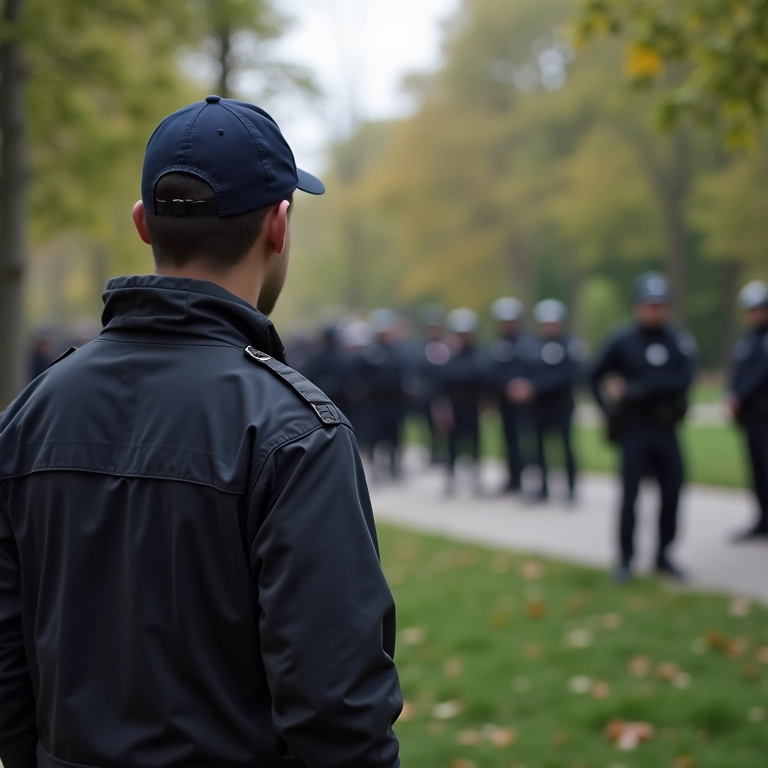 Pessoa testemunhando um sequestro em um parque público.