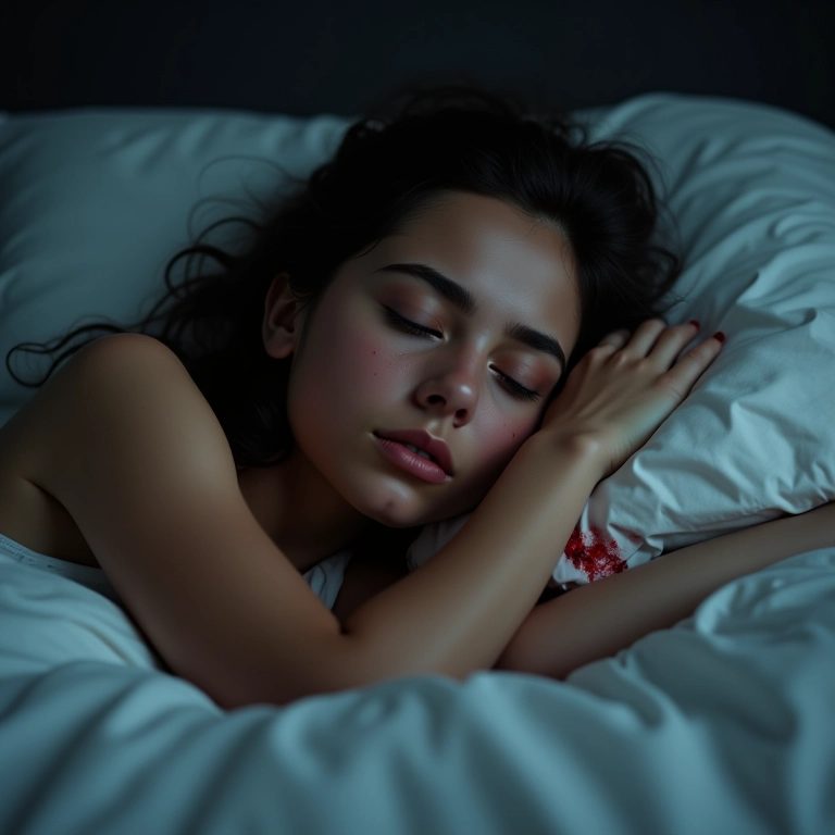 Sangue e dente podre no travesseiro