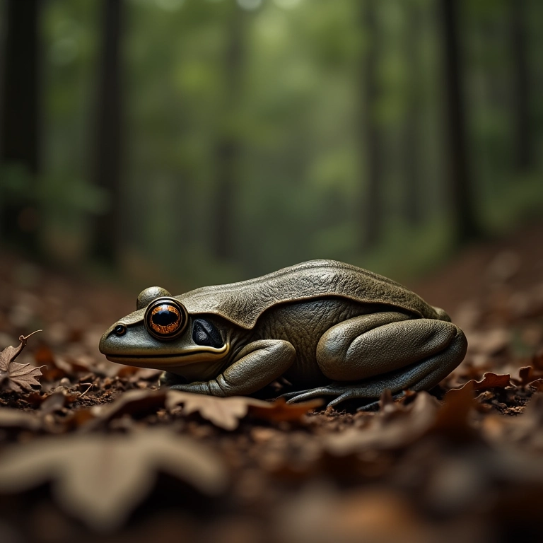 Sapo morto em folhas secas, fim de um ciclo