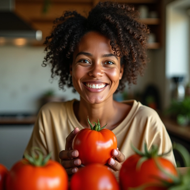 Sonhar que está comendo tomate: satisfação e prazer.