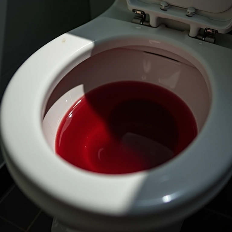 Sonho perturbador: vaso sanitário com sangue.