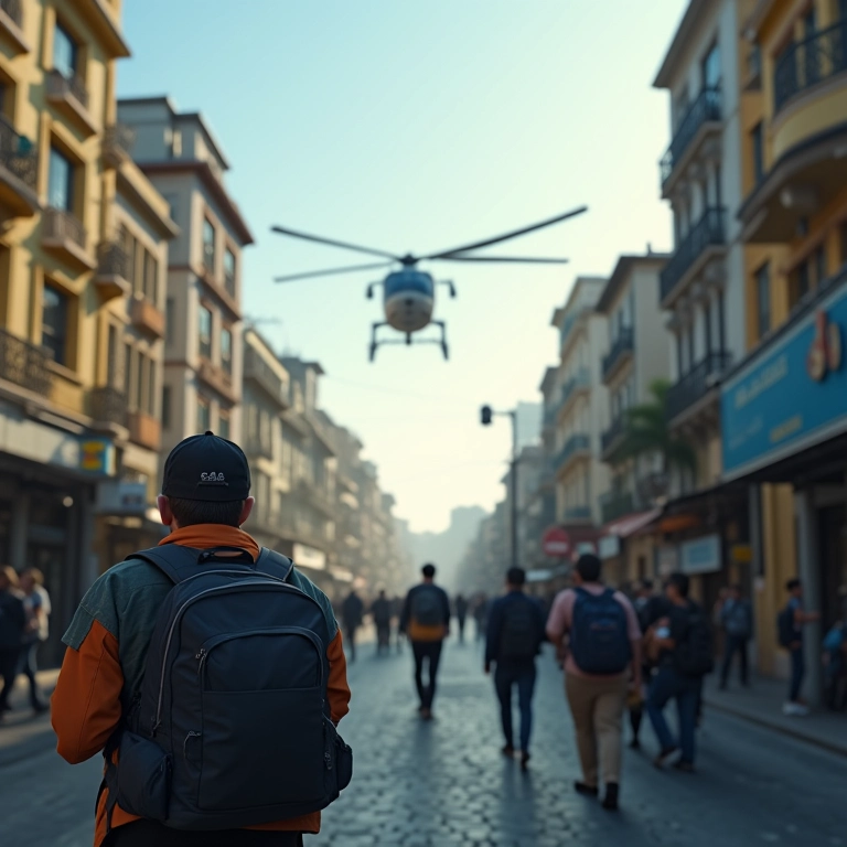Testemunha observa helicóptero caindo na cidade.