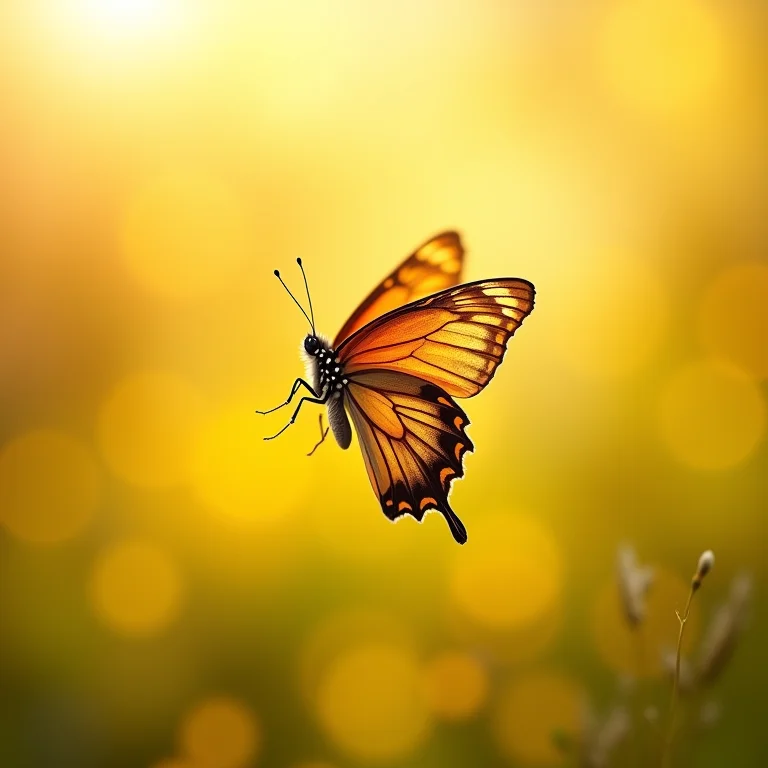 Borboleta voando livre: liberdade e alma em movimento