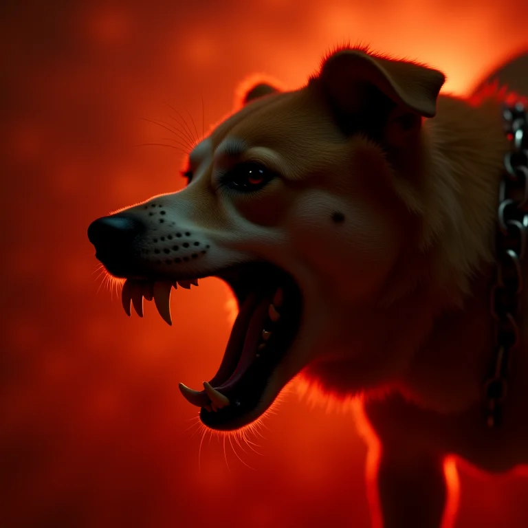 Cachorro amarrado e agressivo em sonho: raiva incontrolável.