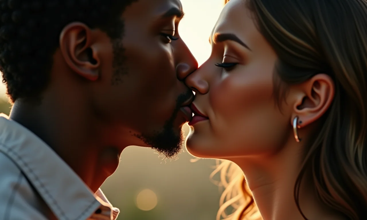 Casal homossexual se beijando apaixonadamente em um sonho.