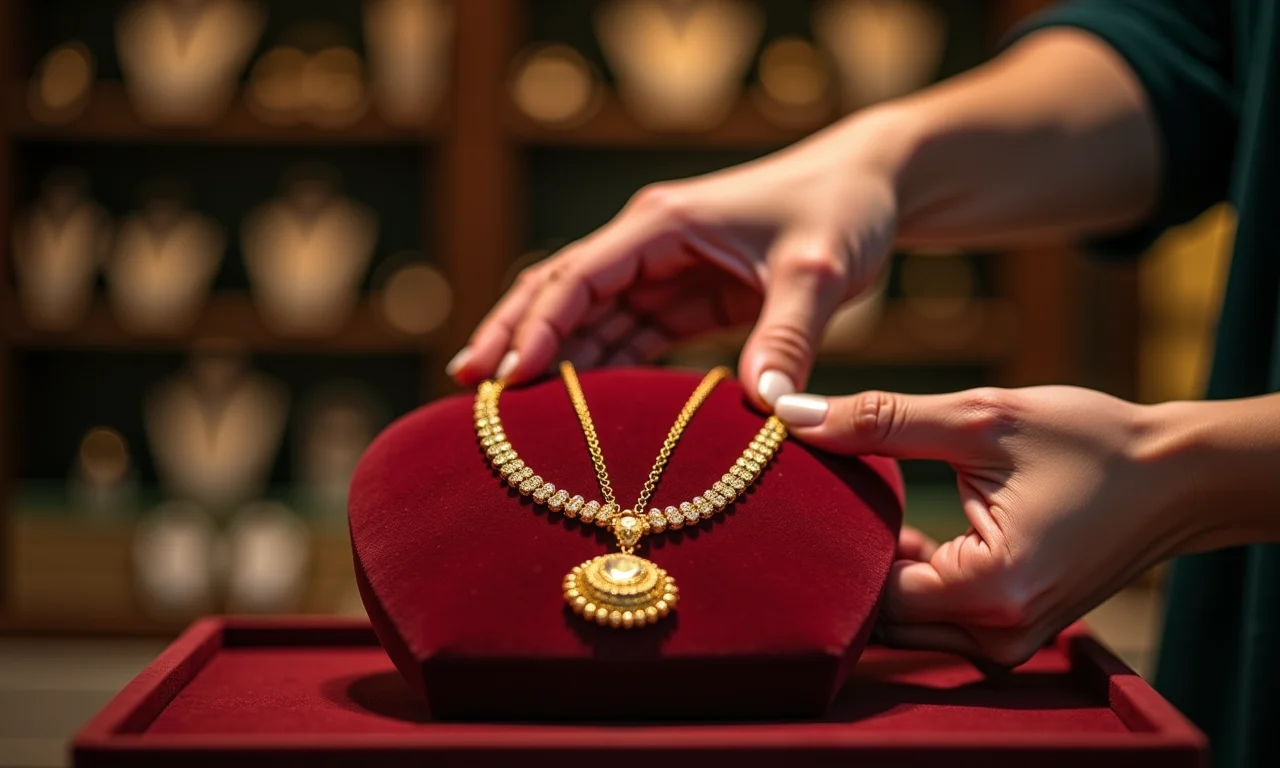 Colar de ouro sendo roubado, simbolizando perda de algo valioso e importante.