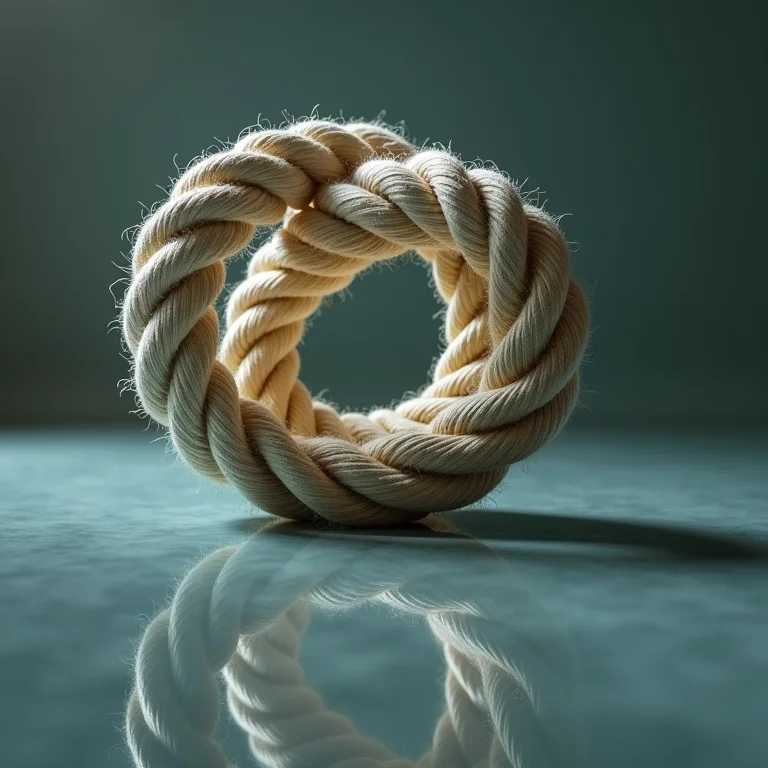 Corda enrolada em espiral, simbolizando repetição e ciclos nos sonhos.