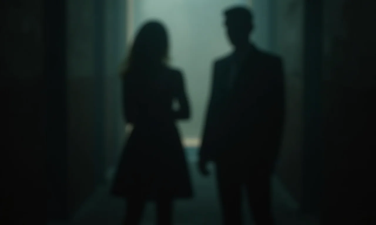 Imagem abstrata de duas figuras em cenário de traição.