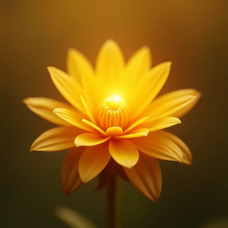 Lágrima se transformando em flor dourada, simbolizando alegria e transformação em sonhos.