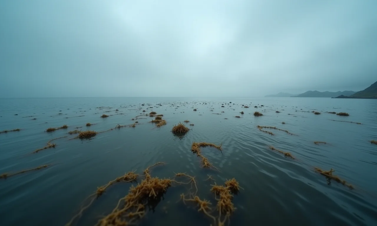 Mar turvo com águas escuras, representando confusão e incerteza.