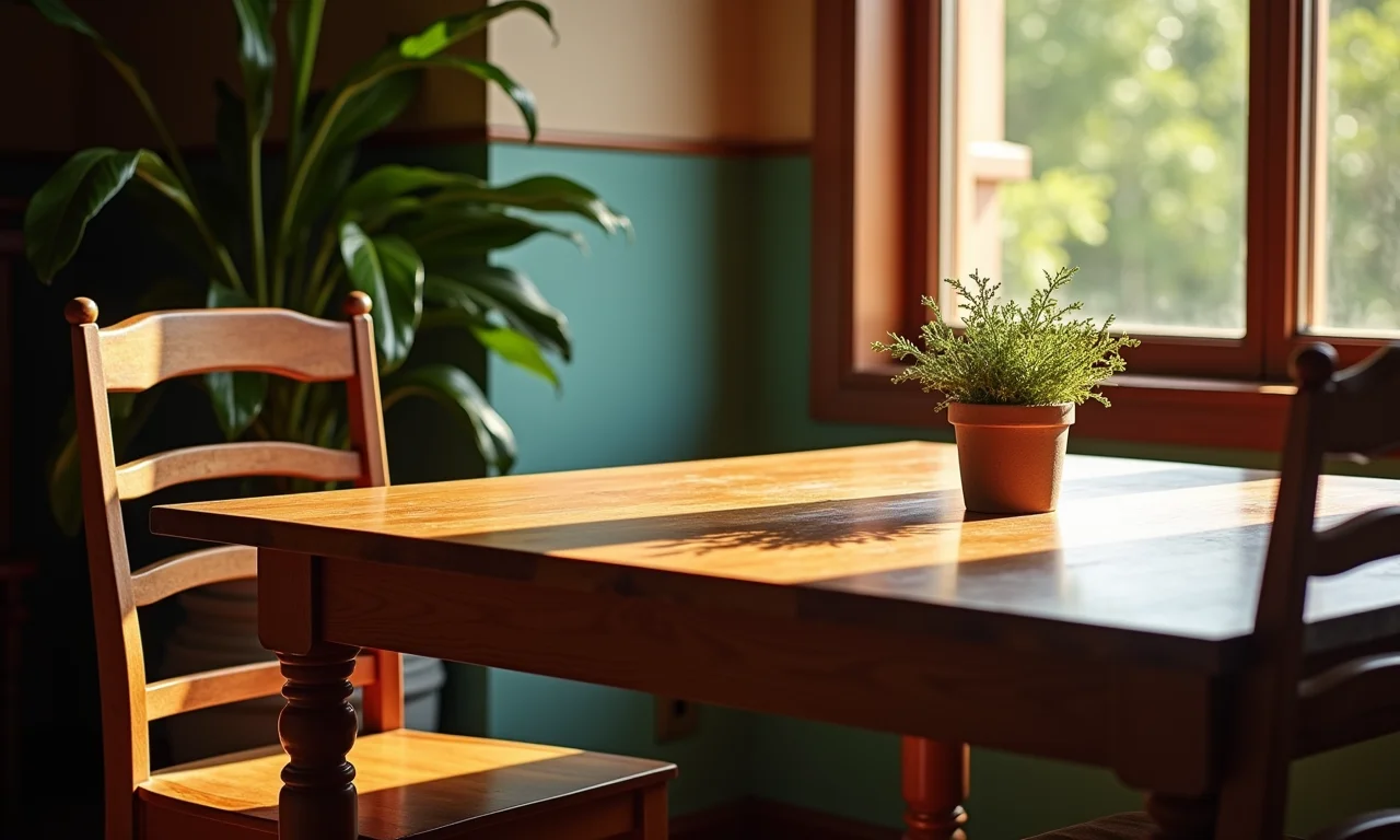 Mesa de jantar vazia, simbolizando a ausência de alguém.