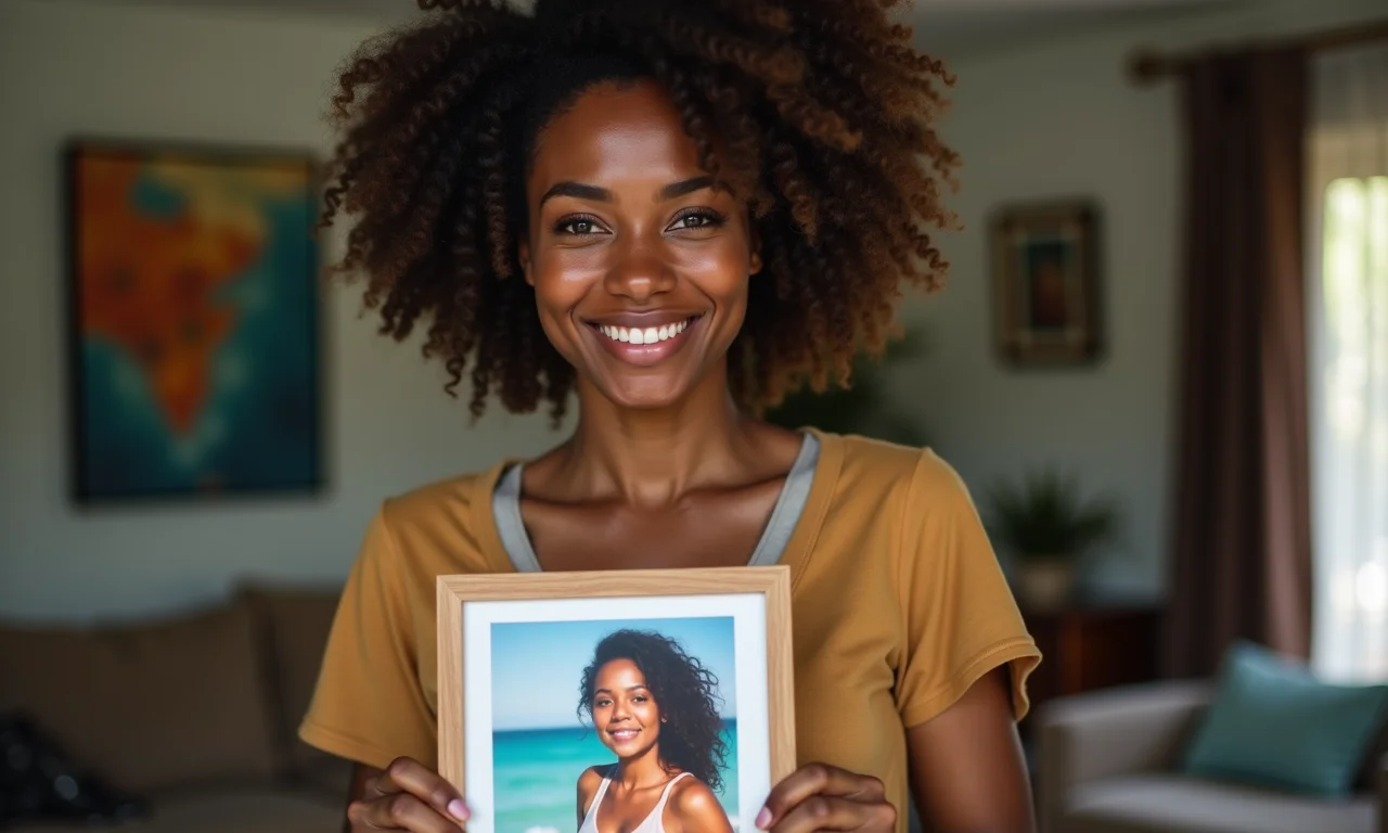 Mulher relembrando a pessoa falecida através de uma foto.