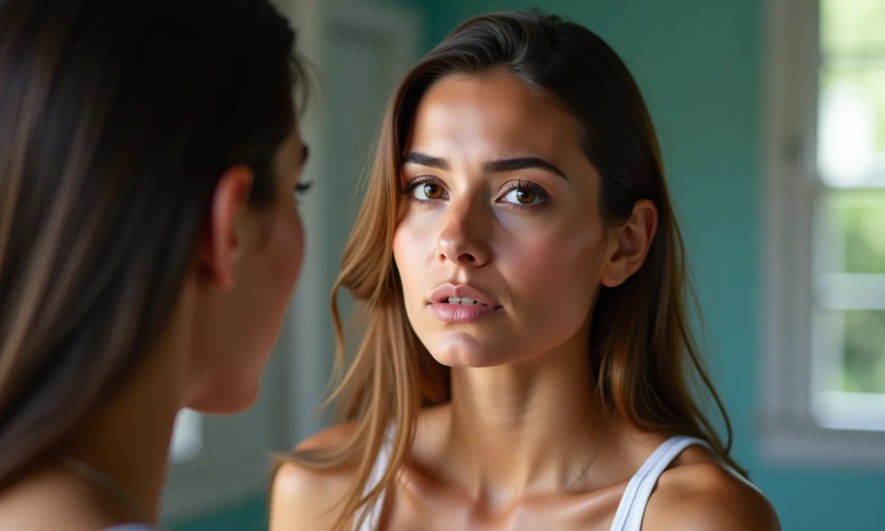 Mulher se comparando com outra pessoa nas redes sociais.
