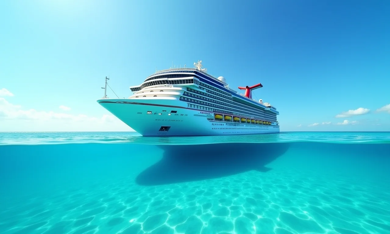 Navio afundando em água cristalina, representando a perda de sonhos.