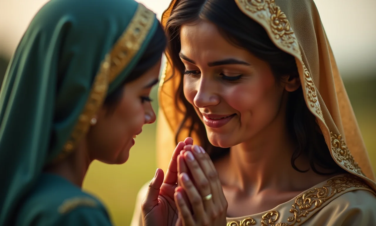 Nossa Senhora Aparecida abençoando, luz natural, estilo Farm Rio.
