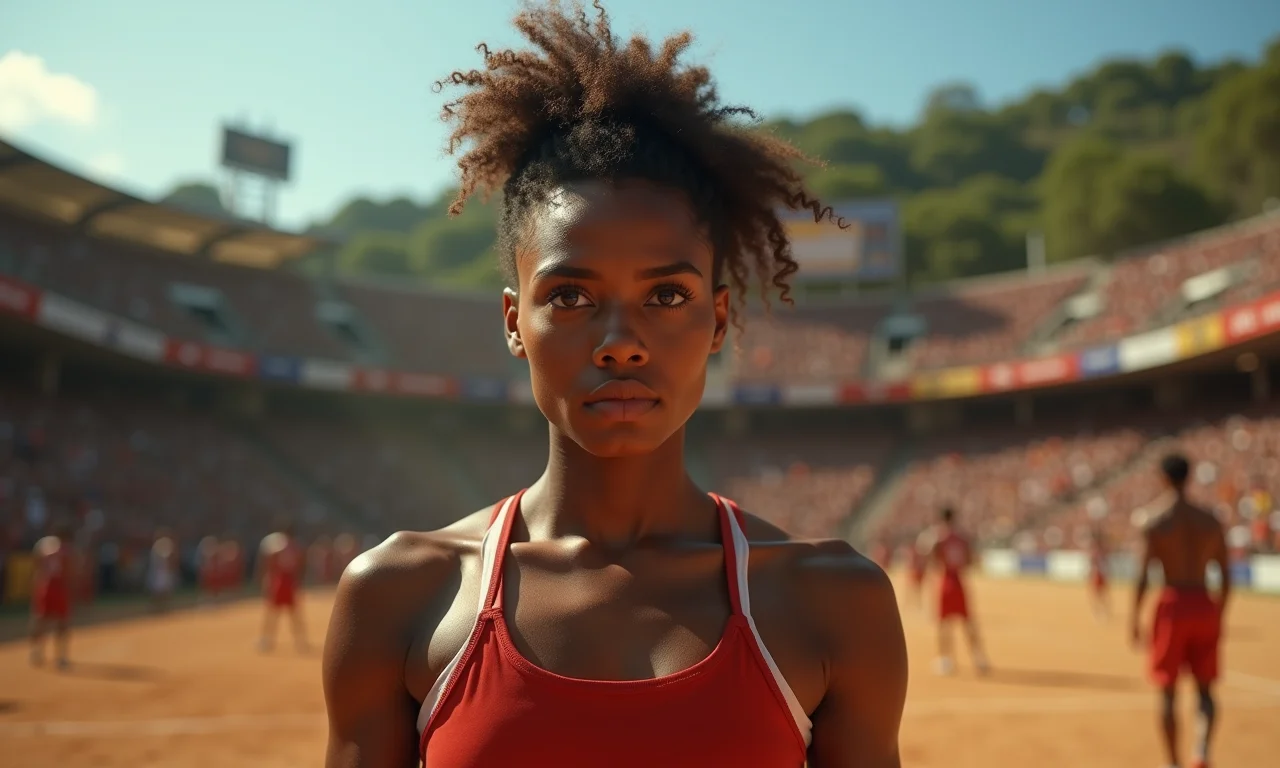Pessoa enfrentando seus medos em arena simbólica.