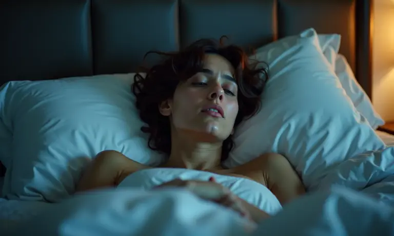 Pessoa perturbada sonhando com Yama em quarto brasileiro.