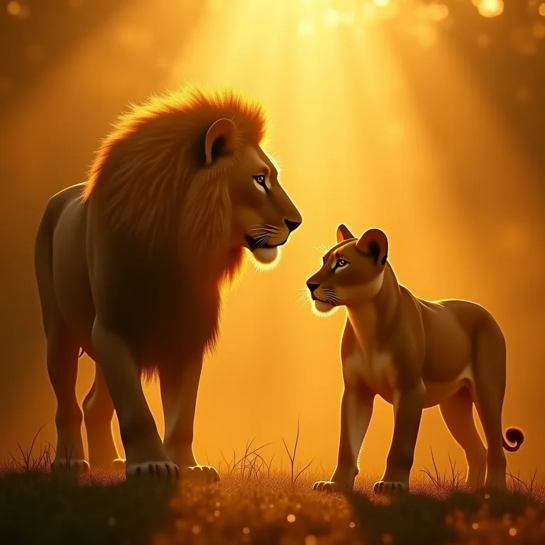 Sonhar com leão e leoa: equilíbrio e parceria.