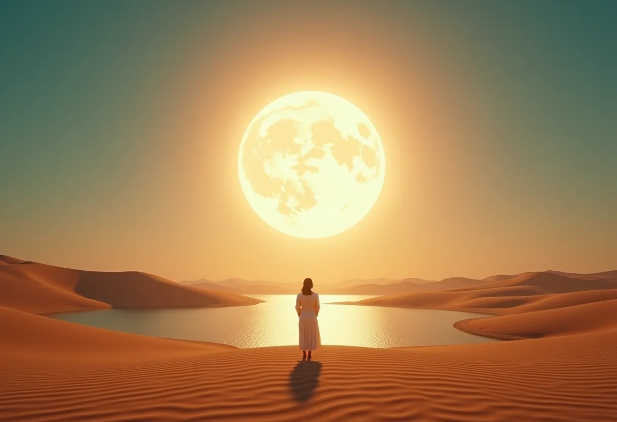 Sonho com oásis: esperança e renovação em meio ao deserto.