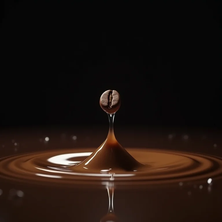 Água e café com moderação: gota e grão.