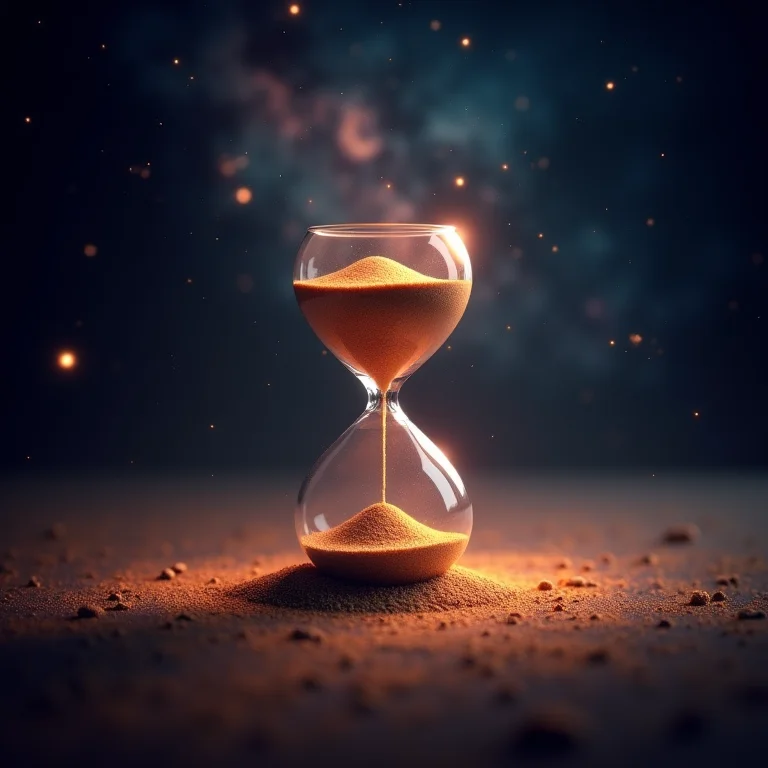 Ampulheta com areia fluindo para cima