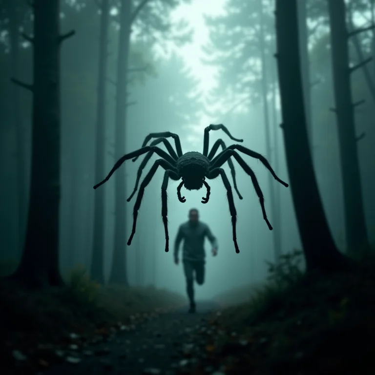 Aranha caranguejeira perseguindo: fuga, ansiedade e enfrentamento