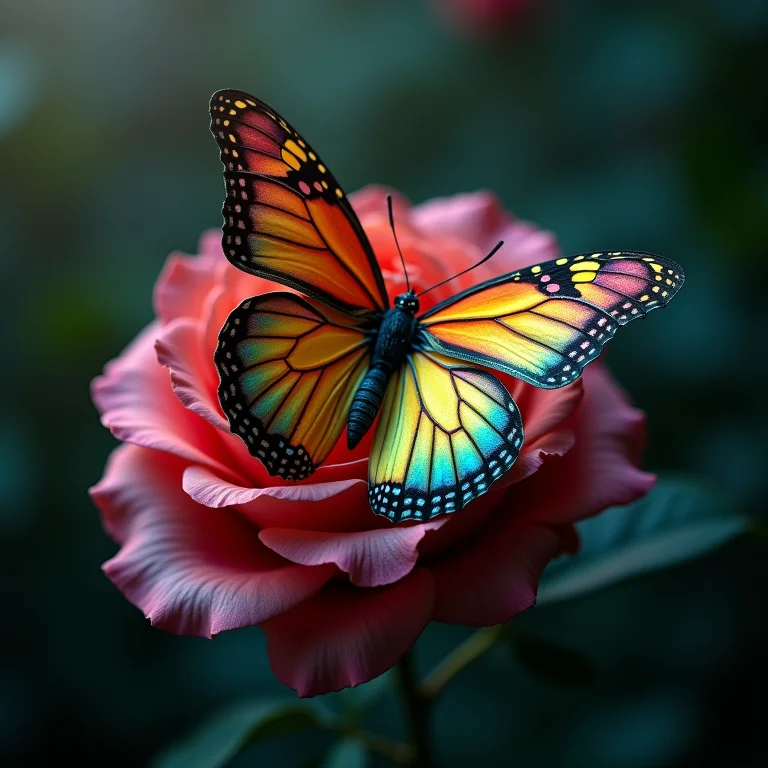 Borboleta colorida morta: beleza desvanecida.