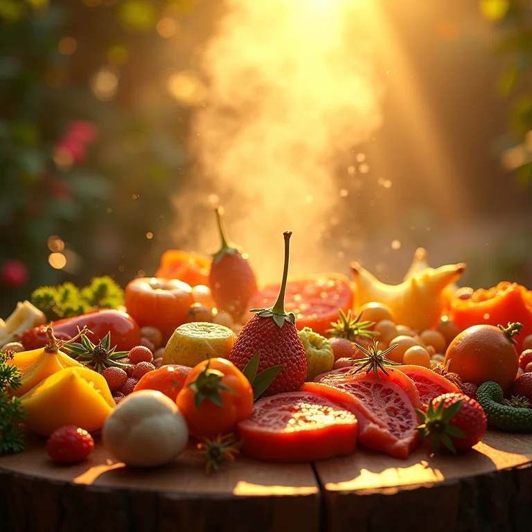 Cardápio variado com pratos exóticos e vibrantes