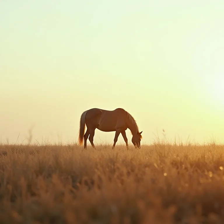 Cavalo pastando sozinho: independência e autossuficiência
