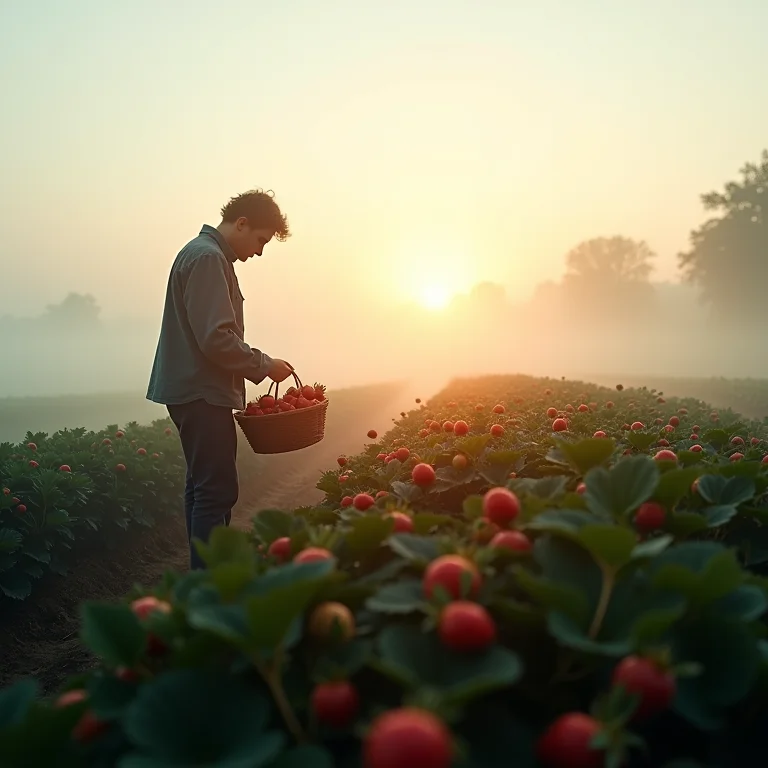 Colhendo morangos: caminho certo nos sonhos