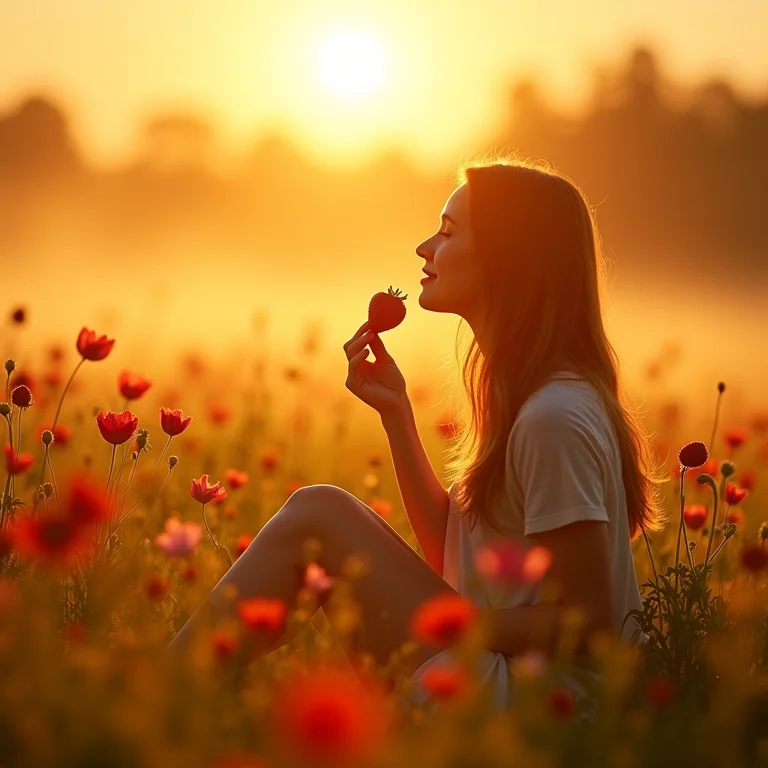 Comendo morangos: prazeres nos sonhos