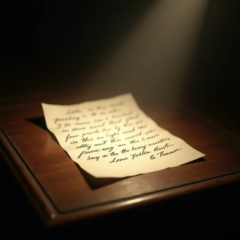 Conselho escrito: carta antiga representando mensagem da avó em sonho